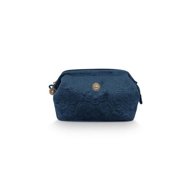 Pip Studio Cosmetic Purse Small Velvet Quiltey Days Blue 19x12x8.5cm