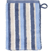 Cawo Breeze Streifen Washandje 16x22 sky