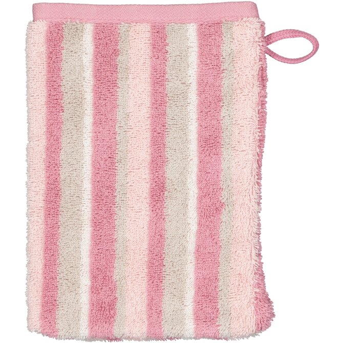 Cawo Breeze Streifen Washandje 16x22 blush