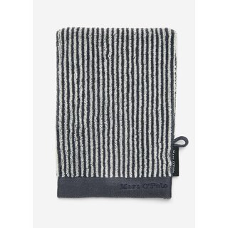 Marc O'Polo Timeless Tone Stripe Washandje Marine/Silver 16x22