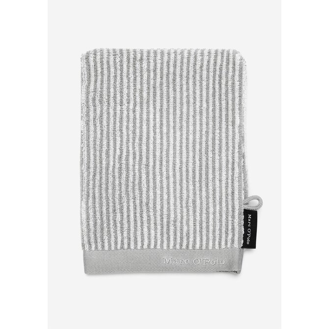 Marc O'Polo Timeless Tone Stripe Washandje Grey/White 16x22