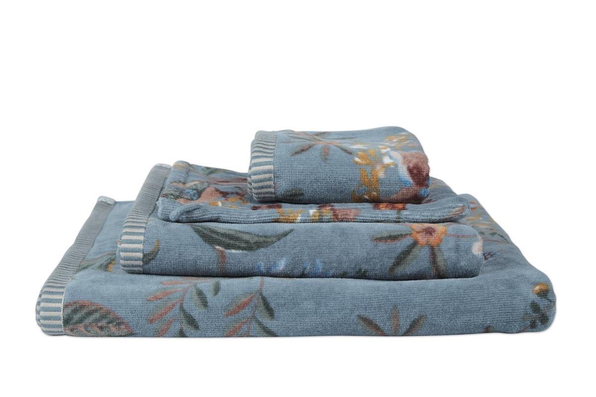 Pip Studio Pip Studio Secret Garden Handdoek Blauw 55x100 cm