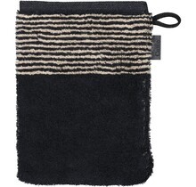 Cawö Two-Tone  Washandje schwarz 16/22