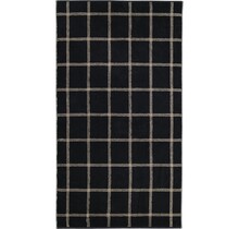 Cawö Two-Tone Karo Handdoek schwarz 50/100