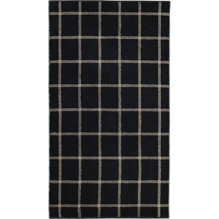 Cawö Two-Tone Karo Handdoek schwarz 50/100
