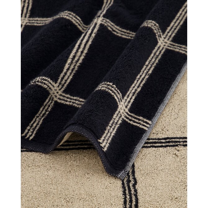 Cawö Two-Tone Karo Handdoek schwarz 50/100 Cawö Two-Tone Karo Handdoek schwarz 50/100