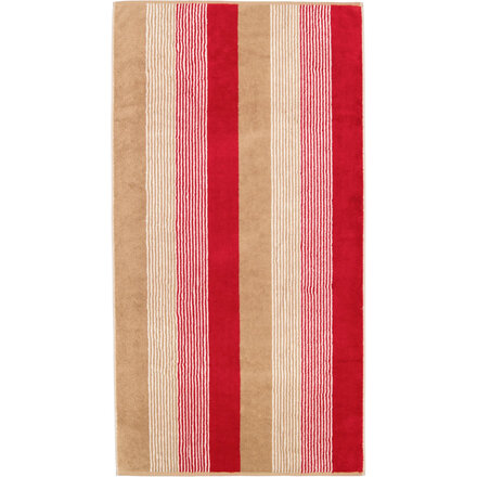 Cawö Coast  Handdoek rot/natur 50/100