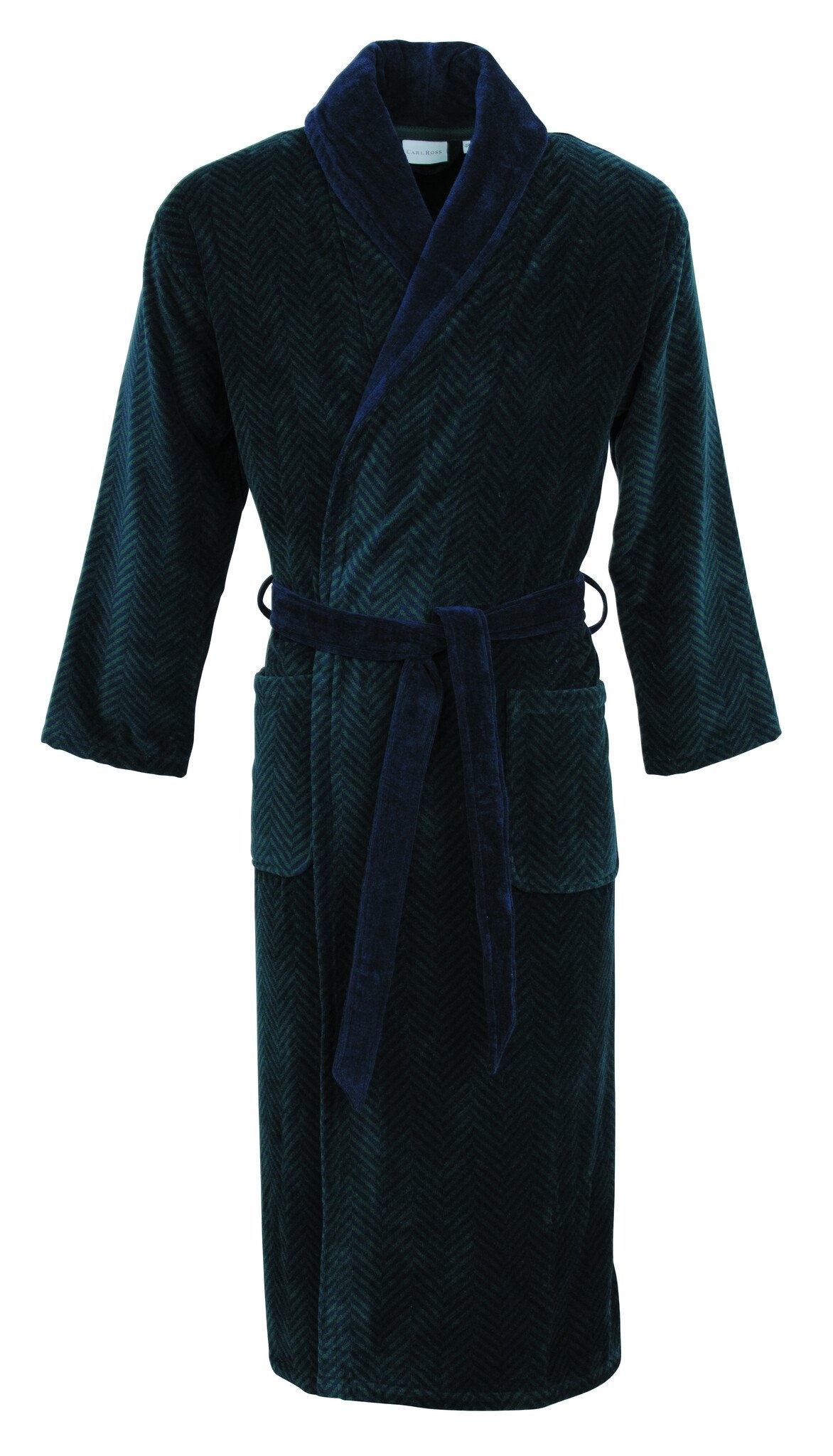Carl Ross Carl Ross herenbadjas velours 612200 night blue/deep green 52/54