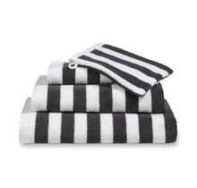 Vandyck Verona Stripes Washandje 16x22 off black