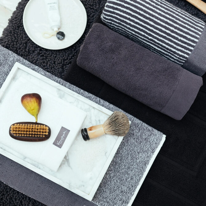 Vandyck Home Mouline Off Black Handdoek 60x110