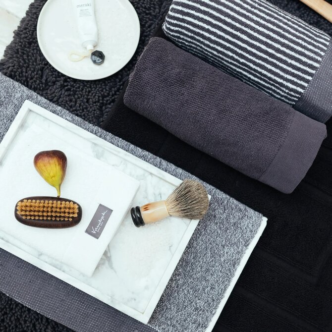 Vandyck Home Mouline Off Black Douchelaken 70x140