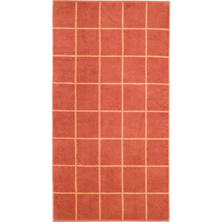 Cawö Park Check Handdoek brick 50/100