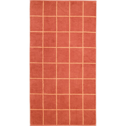 Cawö Park Check Handdoek brick 50/100