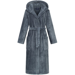 Morgenstern damesbadjas met capuchon Betty  Blauw Maat M