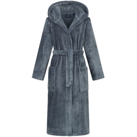 Morgenstern damesbadjas met capuchon Betty  Blauw Maat M