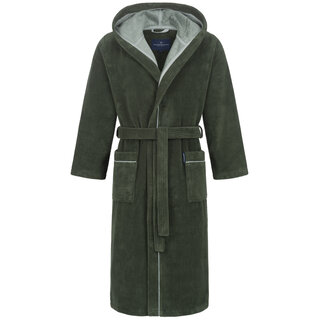 Morgenstern herenbadjas met capuchon Daniel groen Maat L