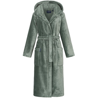 Morgenstern damesbadjas met capuchon Betty  Groen Maat L