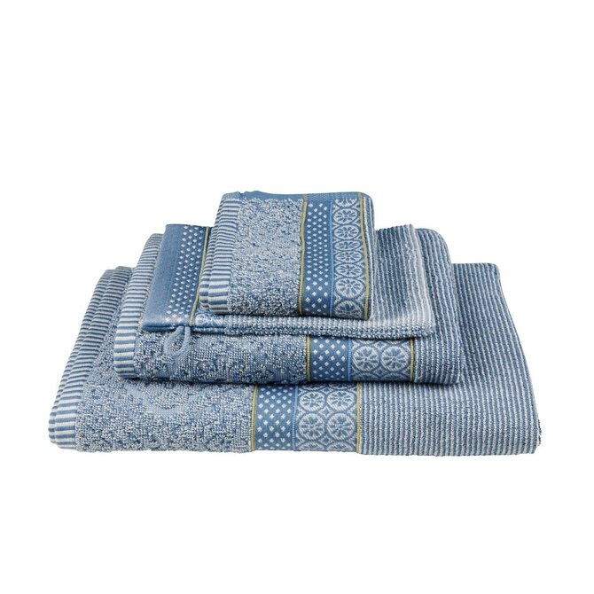 Pip Studio Soft Zellige handdoek Blauw Grijs 55x100 cm