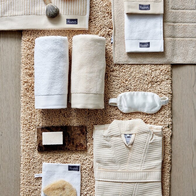 Vandyck Home Towel Mouline bleachedsand douchelaken 70x140