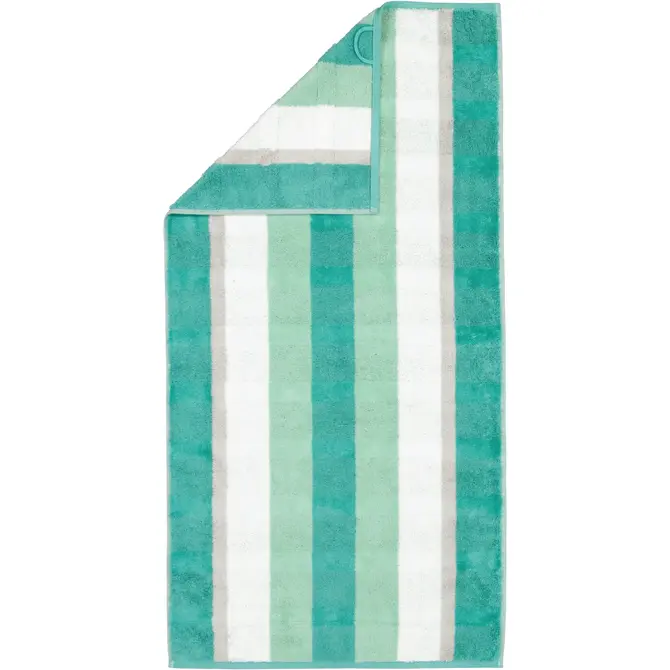 Cawo Noblesse Stripes  Handdoek 50x100 smaragd
