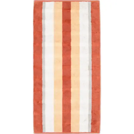Cawo Noblesse Stripes  Handdoek 50x100 brick