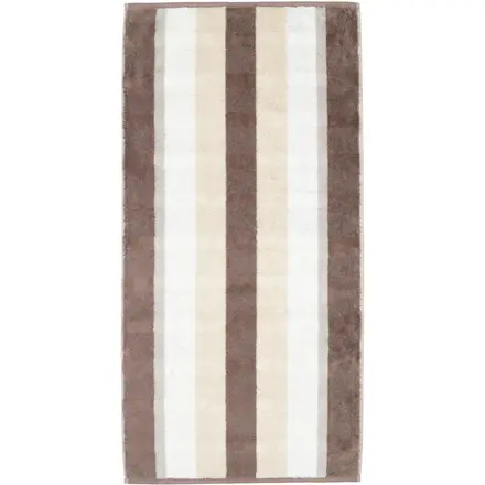 Cawo Noblesse Stripes  Handdoek 50x100 walnuss