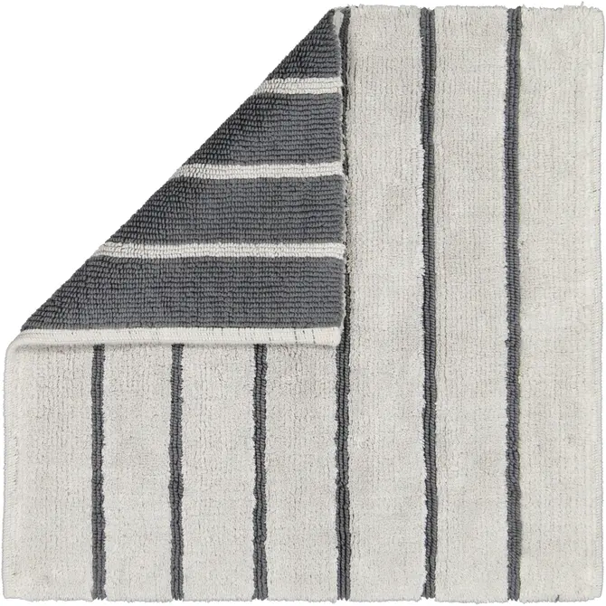 CAWÖ Home Keerbare  Badmat Balance Gestreept 1008 77 platin 60x60