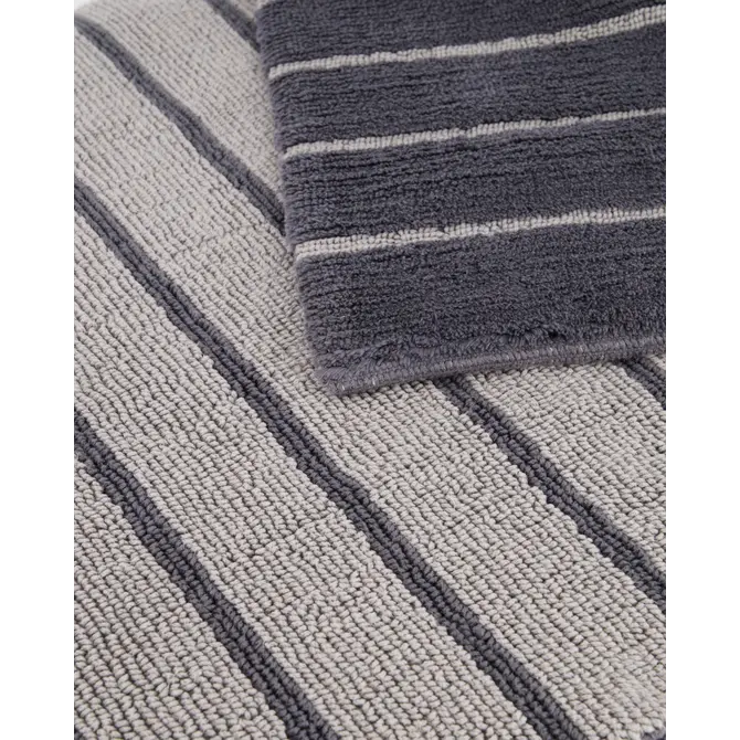 CAWÖ Home Keerbare  Badmat Balance Gestreept 1008 73 anthrazit 60x60