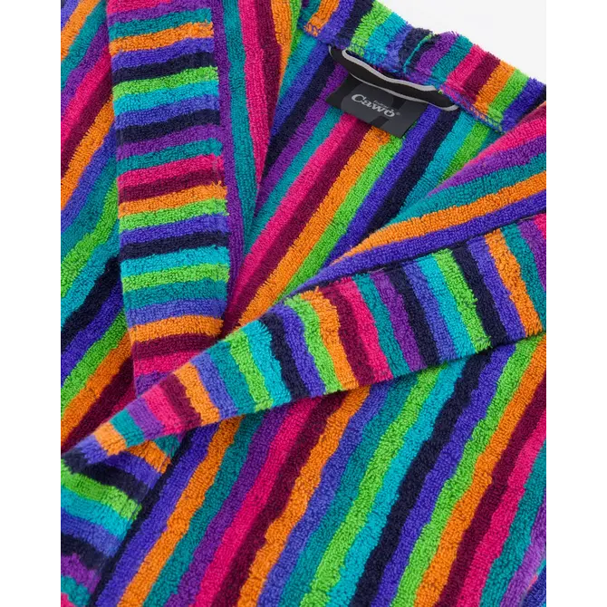 Cawo Dames Badjas met capuchon 7076 84 multicolor Maat 32/34