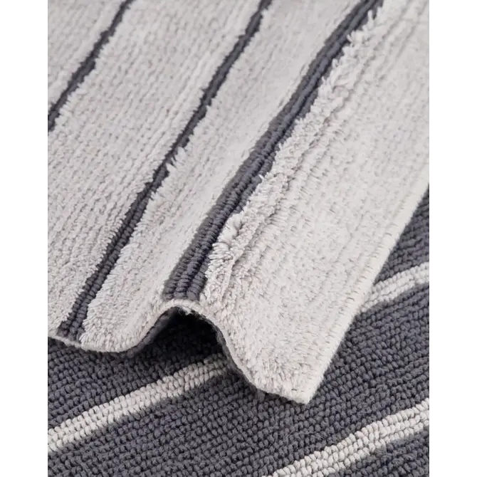 CAWÖ Home Keerbare  Badmat Balance Gestreept 1008 77 platin 60x100