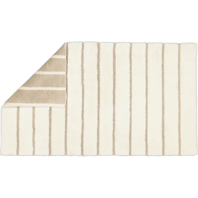 CAWÖ Home Keerbare  Badmat Balance Gestreept 1008 33 natur 60x100