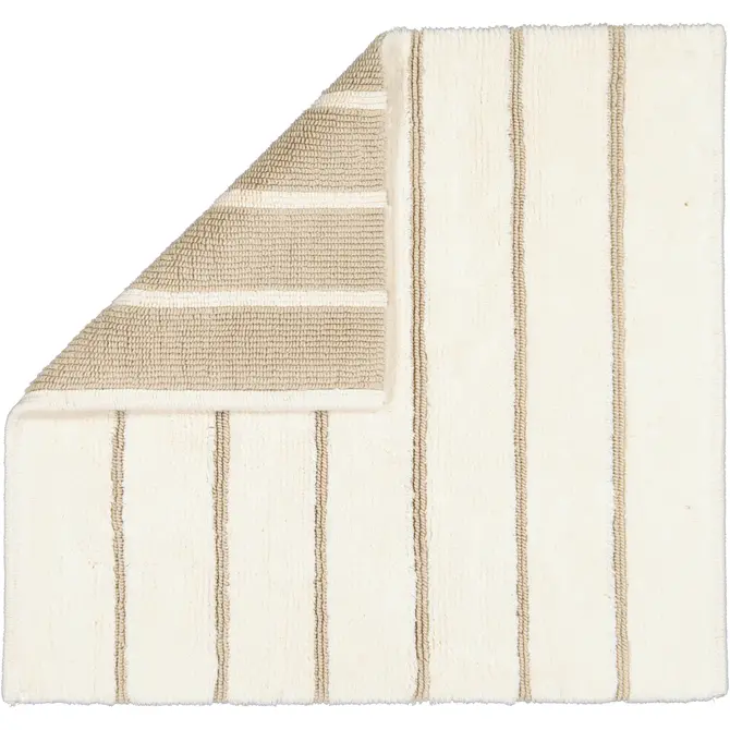 CAWÖ Home Keerbare  Badmat Balance Gestreept 1008 33 natur 60x60
