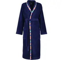 Cawo Dames Badjas met sjaalkraag 839 11 marine Maat 44