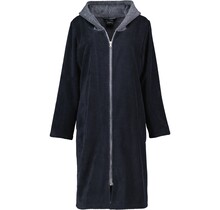 Cawö Badjas met capuchon en rits 5108 Uni  schwarz 44/46