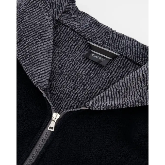 Cawö Badjas met capuchon en rits 5108 Uni  schwarz 44/46