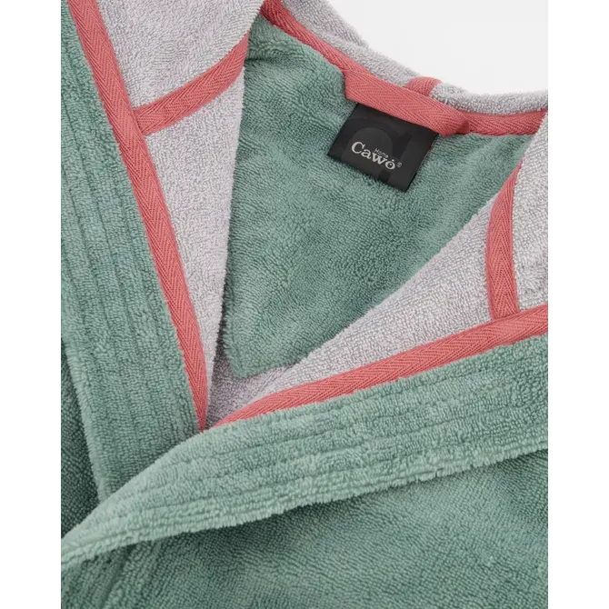 Cawö Badjas met capuchon 830 Doubleface  fjord 44/46