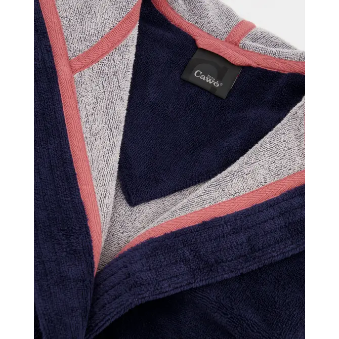 Cawö Badjas met capuchon 830 Doubleface  marine 44/46