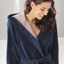 Cawö Cawö Badjas met capuchon 830 Doubleface  marine 44/46