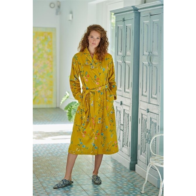 Pip Studio Les Fleurs Bathrobe Yellow M Pip Studio Les Fleurs Bathrobe Yellow M