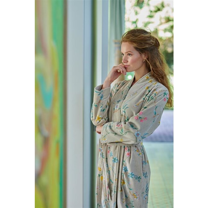 Pip Studio Les Fleurs Bathrobe Khaki L Pip Studio Les Fleurs Bathrobe Khaki L