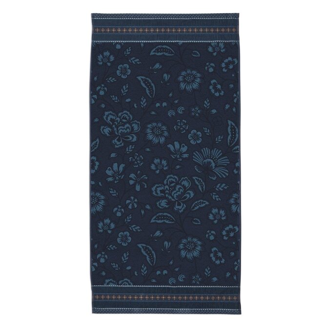 Pip Studio Jasmin Jacquard douchelaken Donkerblauw 70x140 cm Pip Studio Jasmin Jacquard douchelaken Donkerblauw 70x140 cm
