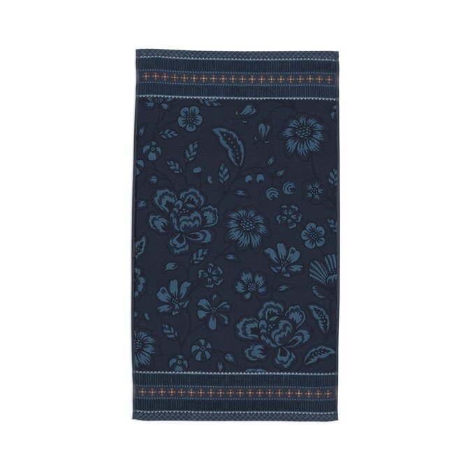 Pip Studio Jasmin Jacquard handdoek Donkerblauw 55x100 cm Pip Studio Jasmin Jacquard handdoek Donkerblauw 55x100 cm