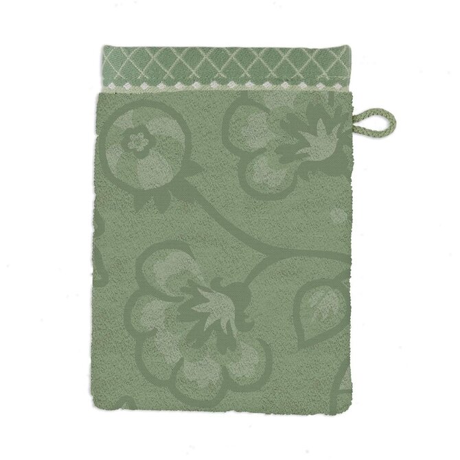 Pip Studio Jasmin Jacquard washandje Groen 16x22 cm Pip Studio Jasmin Jacquard washandje Groen 16x22 cm