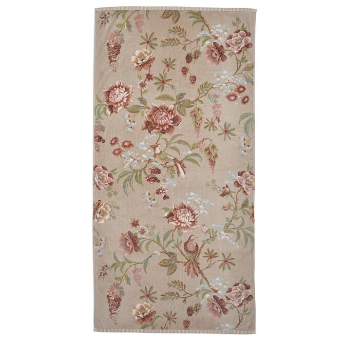 Pip Studio Secret Garden douchelaken Khaki 70x140 cm