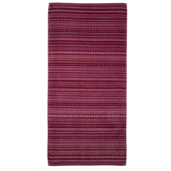 Pip Studio Geometric Print douchelaken Donkerroze 70x140 cm