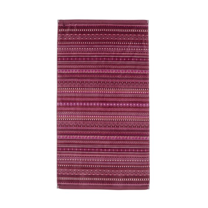 Pip Studio Geometric Print handdoek Donkerroze 55x100 cm