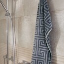 Cawö Cawo Noblesse Elegance Allover print Gezichtsdoekje 30/30 nachtblauw