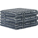 Cawö Cawo Noblesse Elegance Allover print Gezichtsdoekje 30/30 nachtblauw