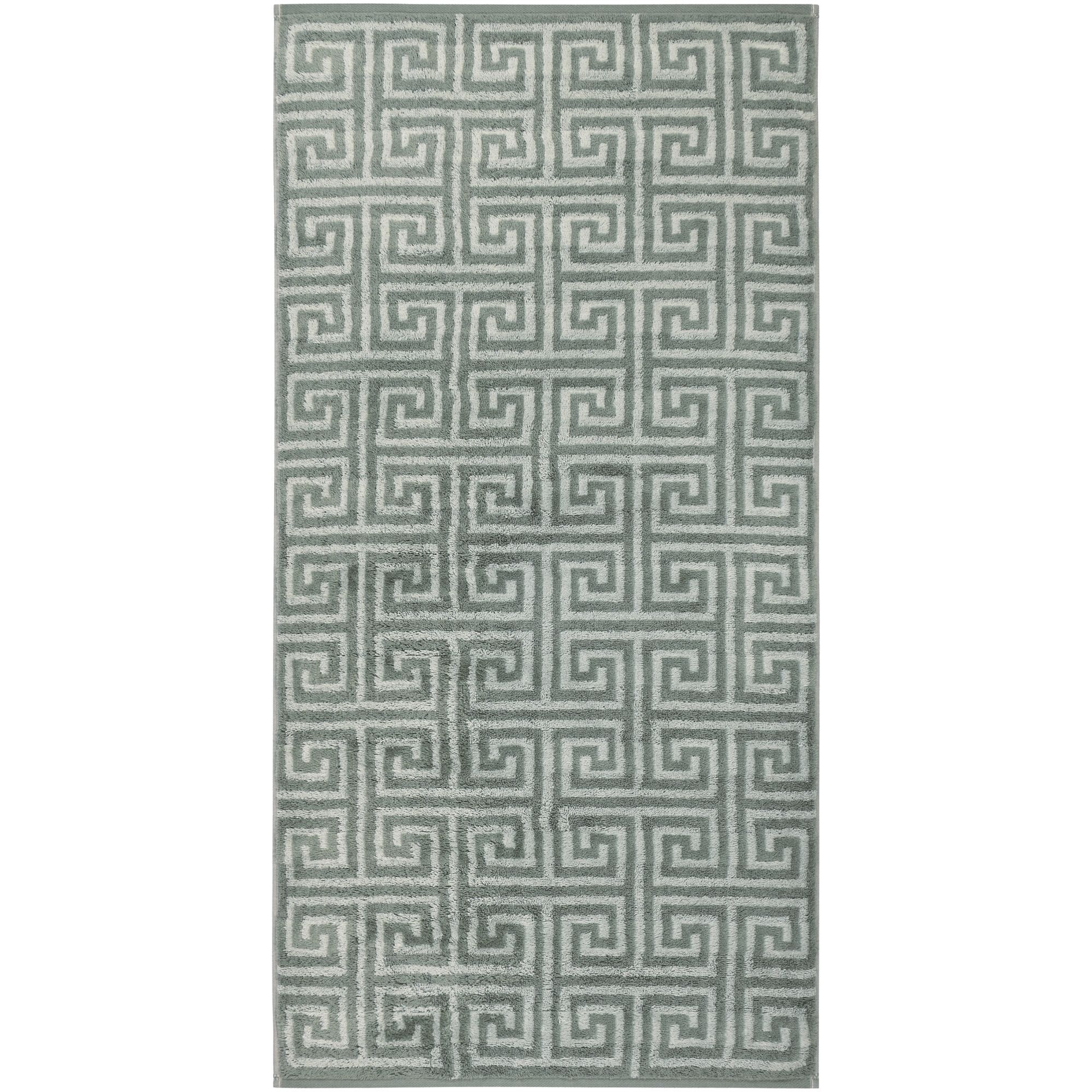 Cawö Cawo Noblesse Elegance Allover print Handdoek 50/100 nordic green