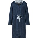 Cawö Cawo Dames  Home Badjas met Capuchon en ritssluiting Uni 44/46 sea
